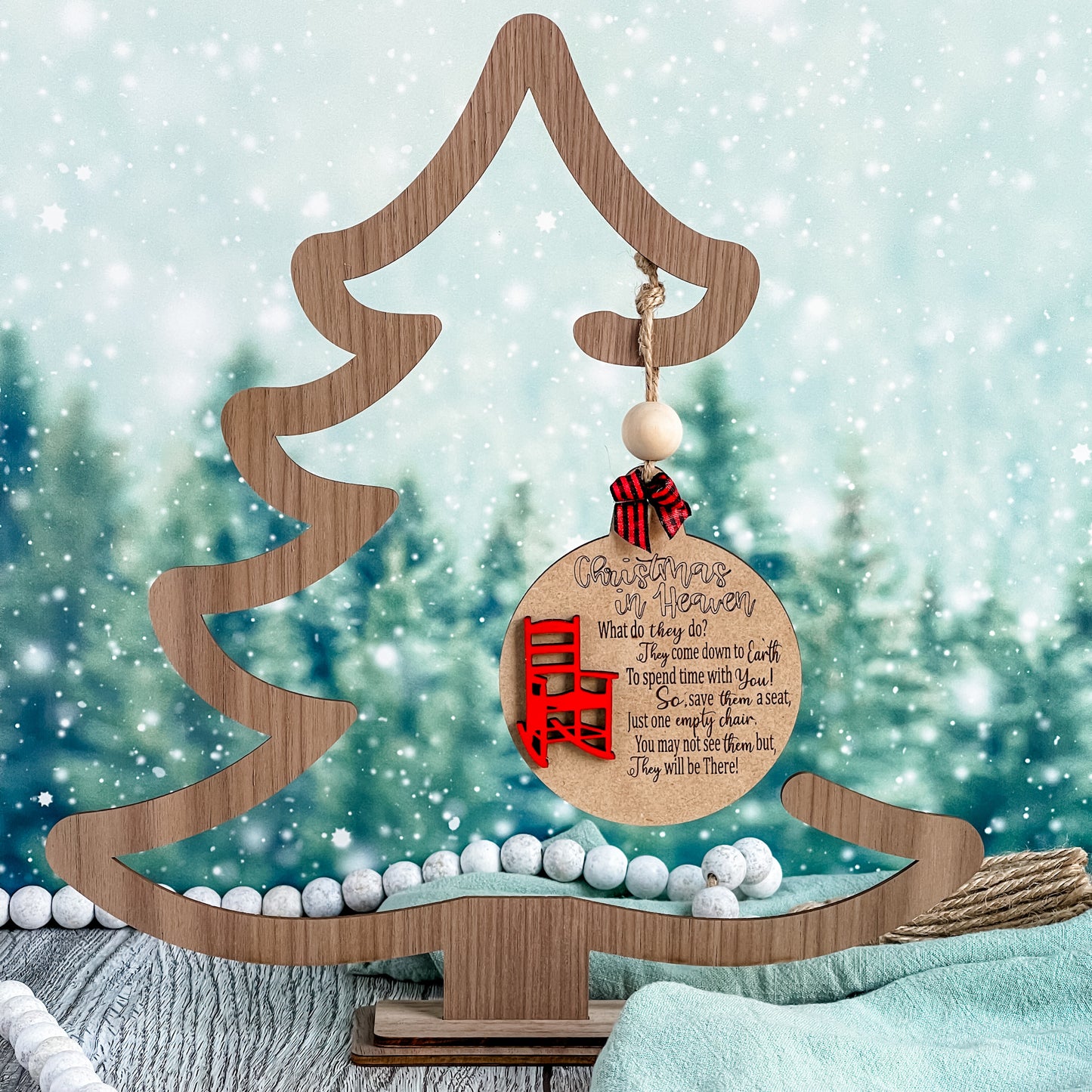 Wooden Tree Ornament Stand