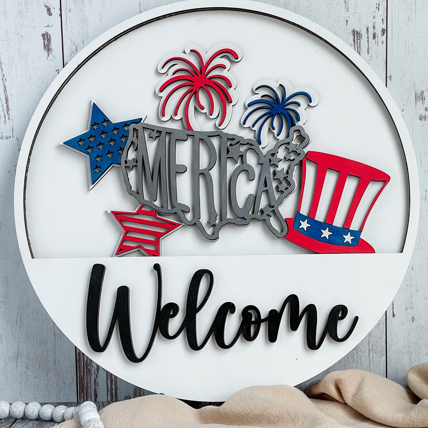 Add On America Theme for Interchangeable Round Signs