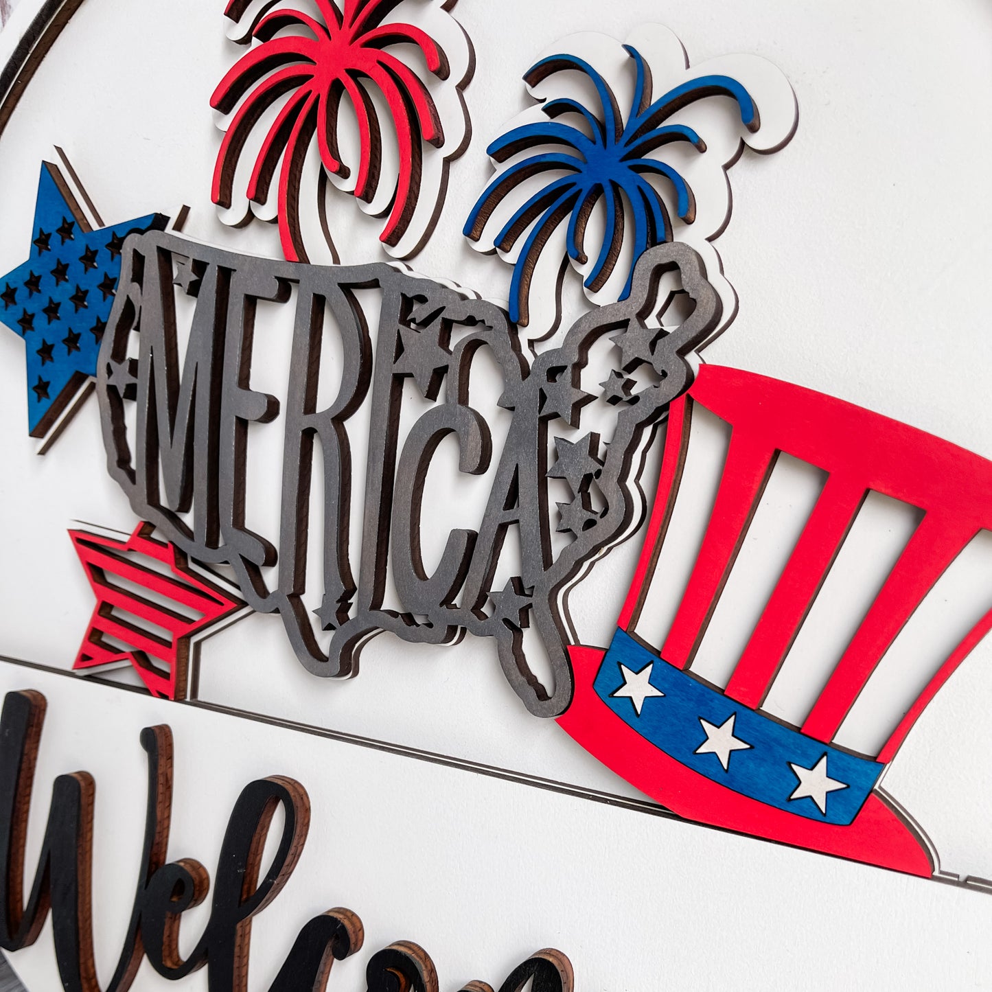 Add On America Theme for Interchangeable Round Signs