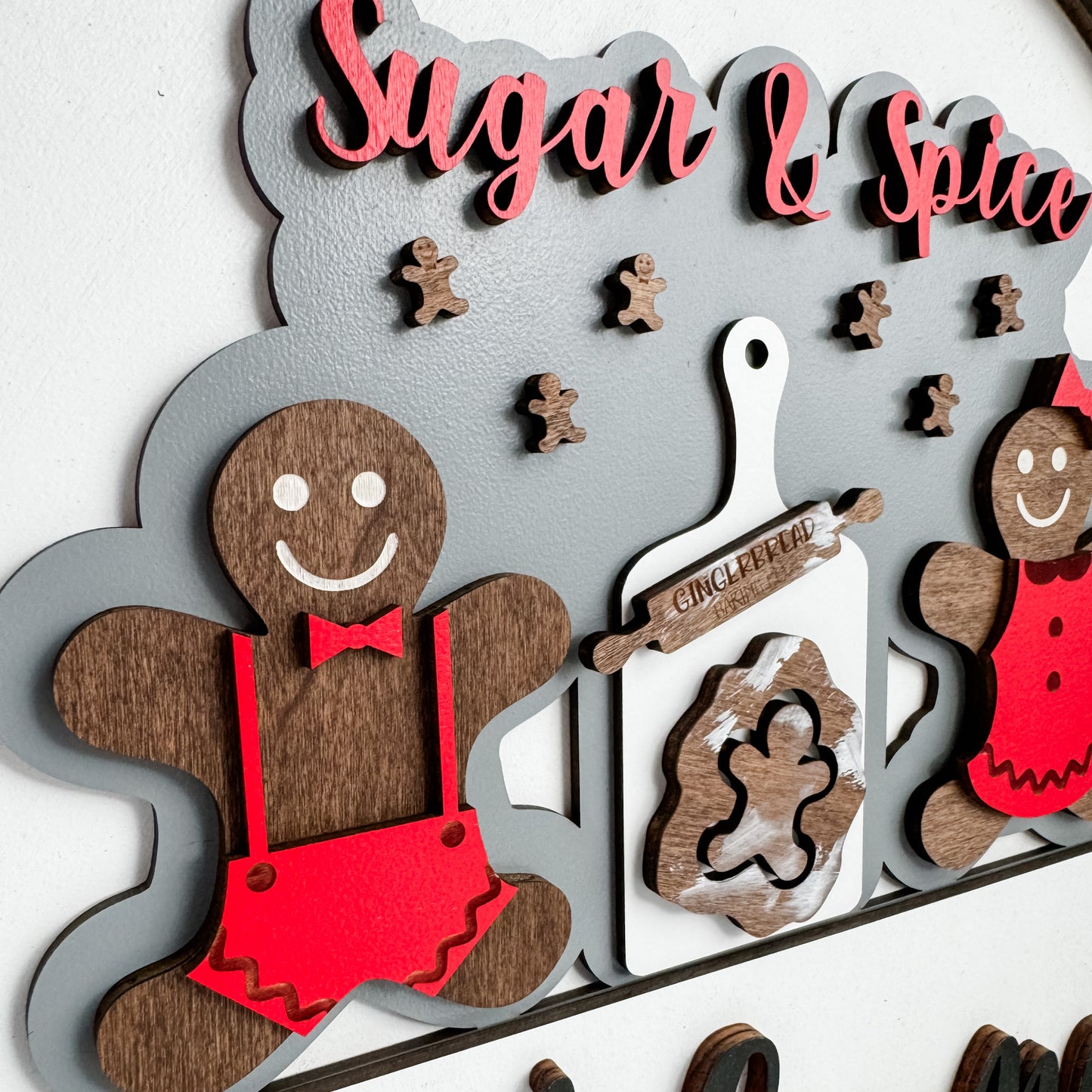 Add On Gingerbread Theme for Interchangeable Round Signs