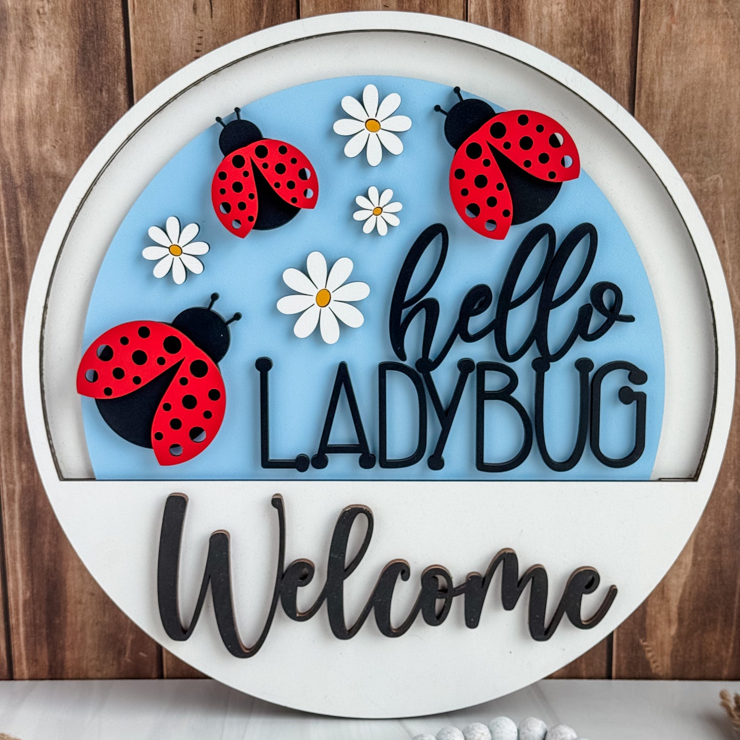 Add On Hello Ladybug Theme for Interchangeable Round Signs
