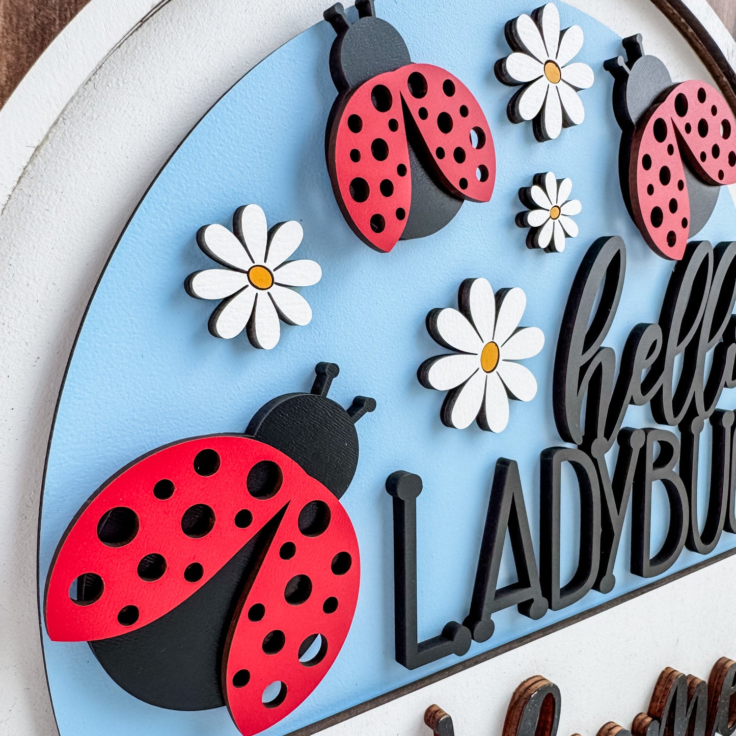 Add On Hello Ladybug Theme for Interchangeable Round Signs