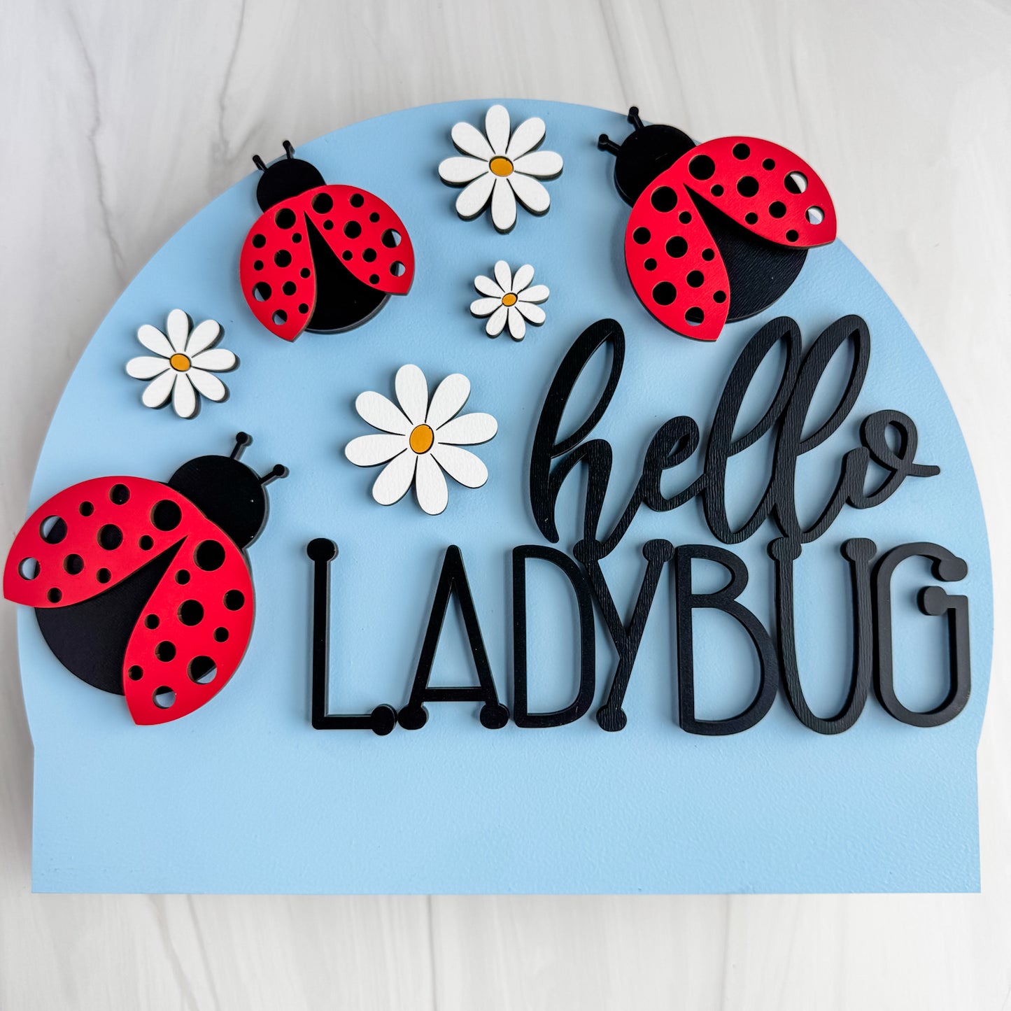 Add On Hello Ladybug Theme for Interchangeable Round Signs