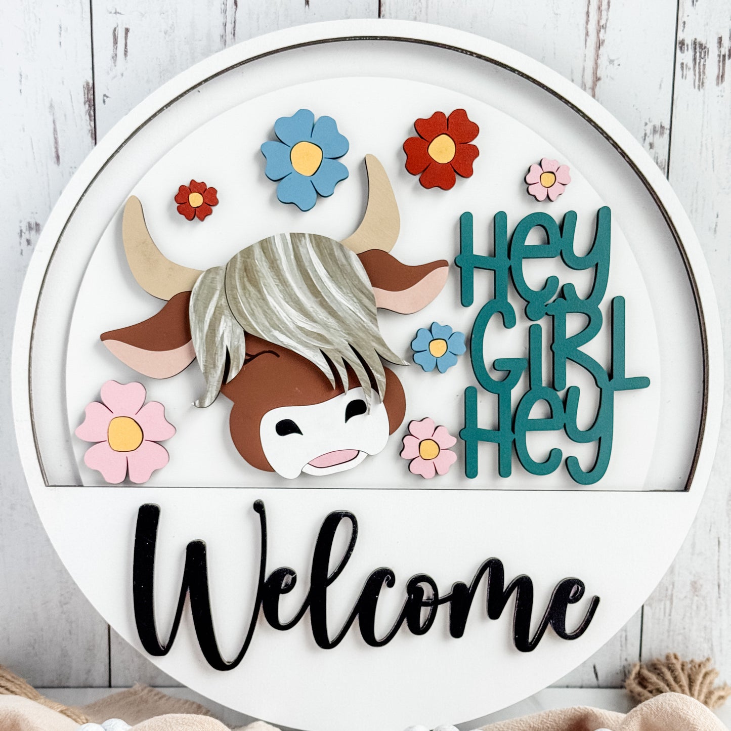 Add On Highland Cow Theme for Interchangeable Round Signs