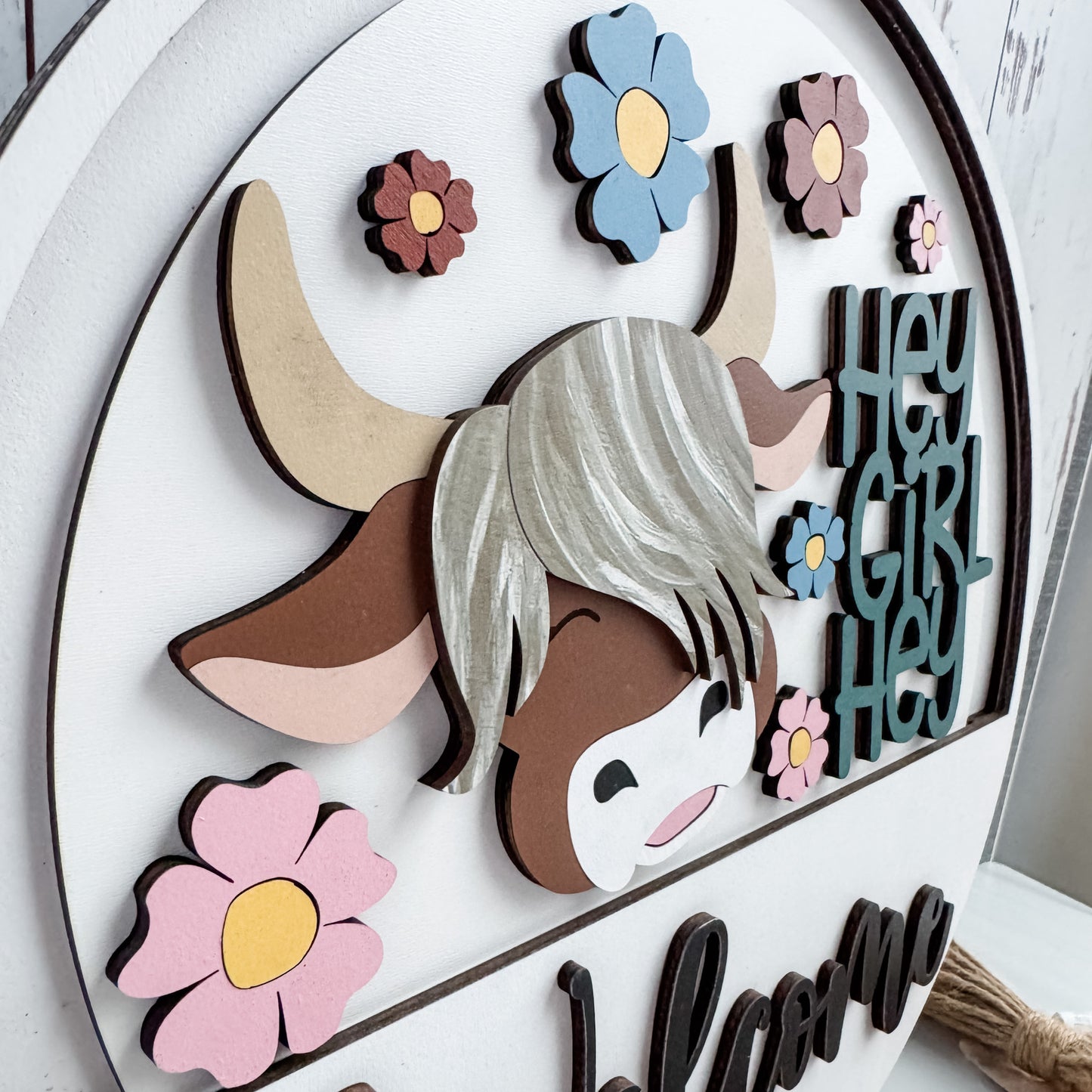 Add On Highland Cow Theme for Interchangeable Round Signs