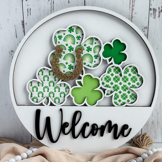 Add On St Patrick's Day with Pattern Backer Theme for Interchangeable Round Signs