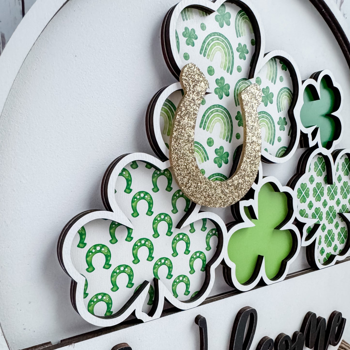 Add On St Patrick's Day with Pattern Backer Theme for Interchangeable Round Signs