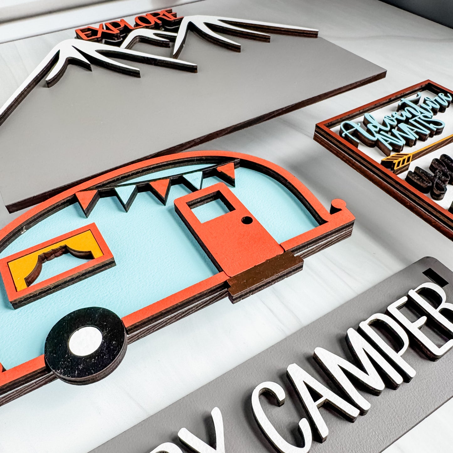 Add on for Shelf Sitter - Happy Camper