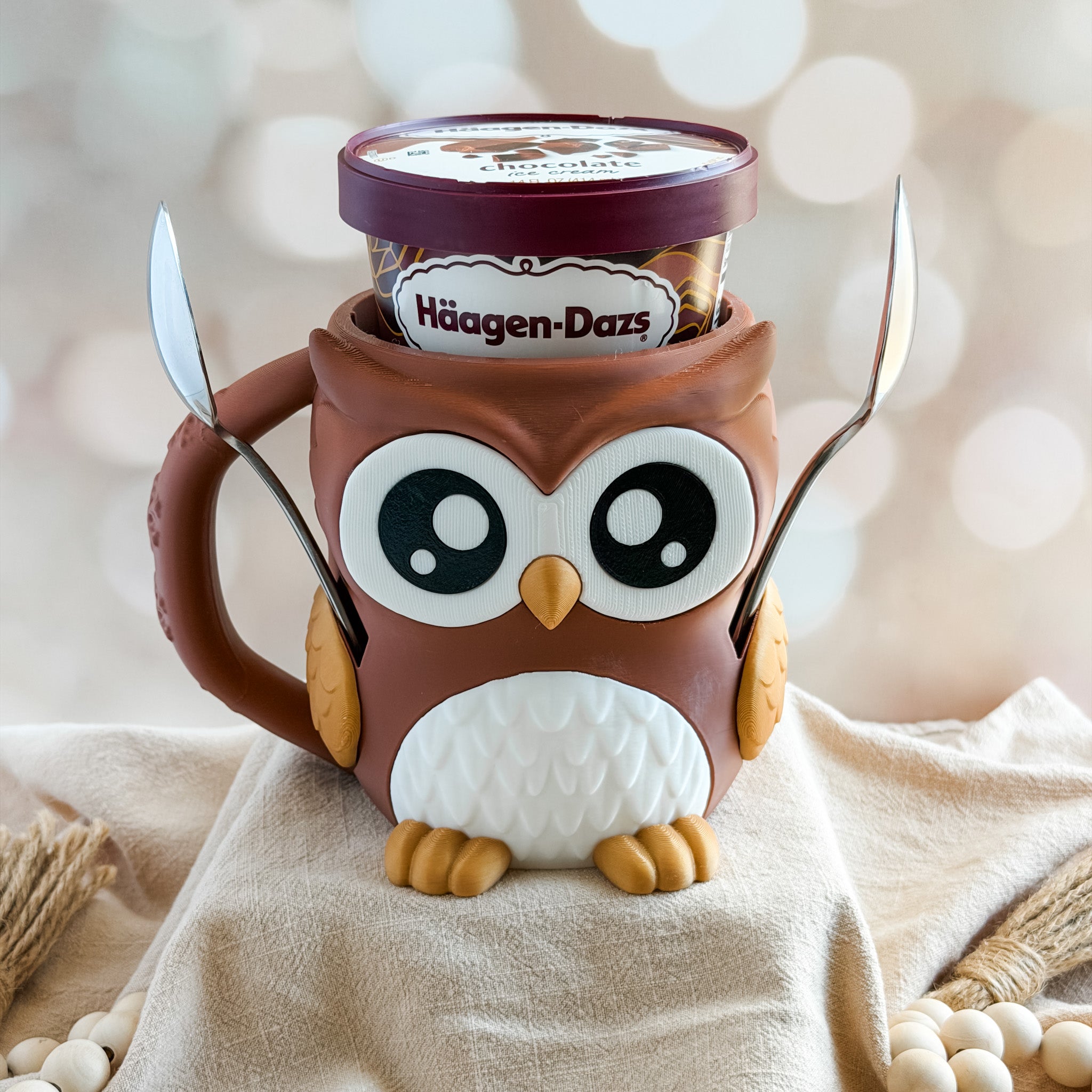 Owlfonso the Owl Ice Cream Pint Holder – Kreative Koala Design