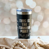 Charlie Kirk memorial 20oz tumbler, insulated stainless steel with a laser engraved tribute design.